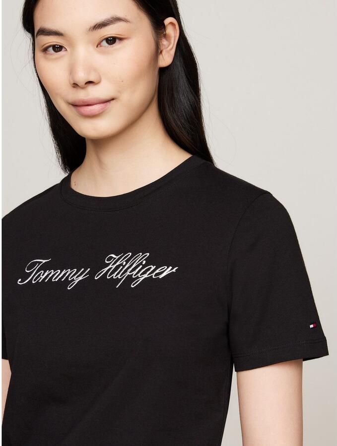 Tommy Hilfiger T-shirt NOS SCRIPT REGULAR C-NK SS Met ronde hals en contrasterende print - Foto 2
