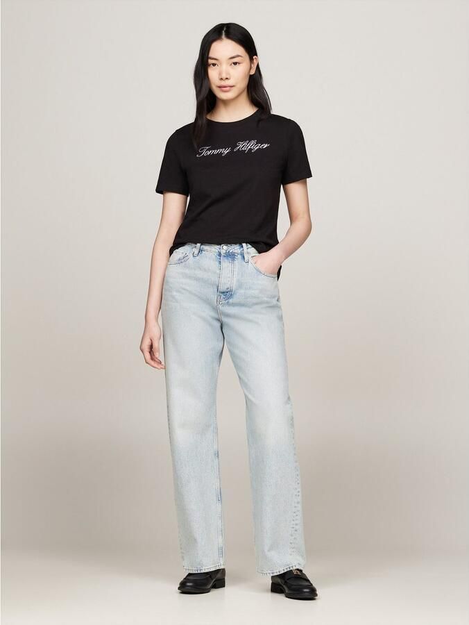 Tommy Hilfiger T-shirt NOS SCRIPT REGULAR C-NK SS Met ronde hals en contrasterende print - Foto 3