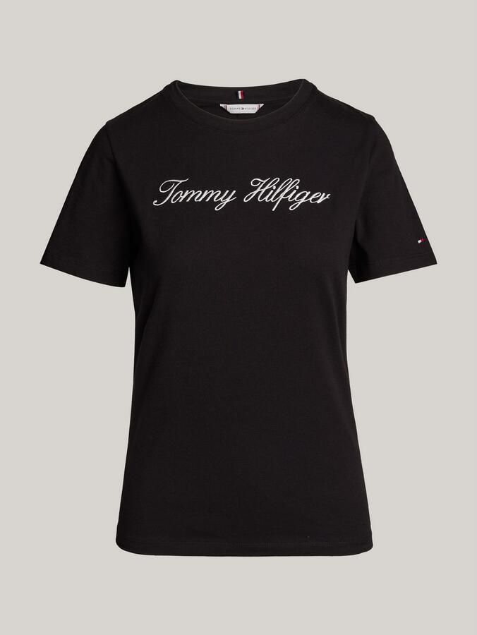 Tommy Hilfiger T-shirt NOS SCRIPT REGULAR C-NK SS Met ronde hals en contrasterende print - Foto 4