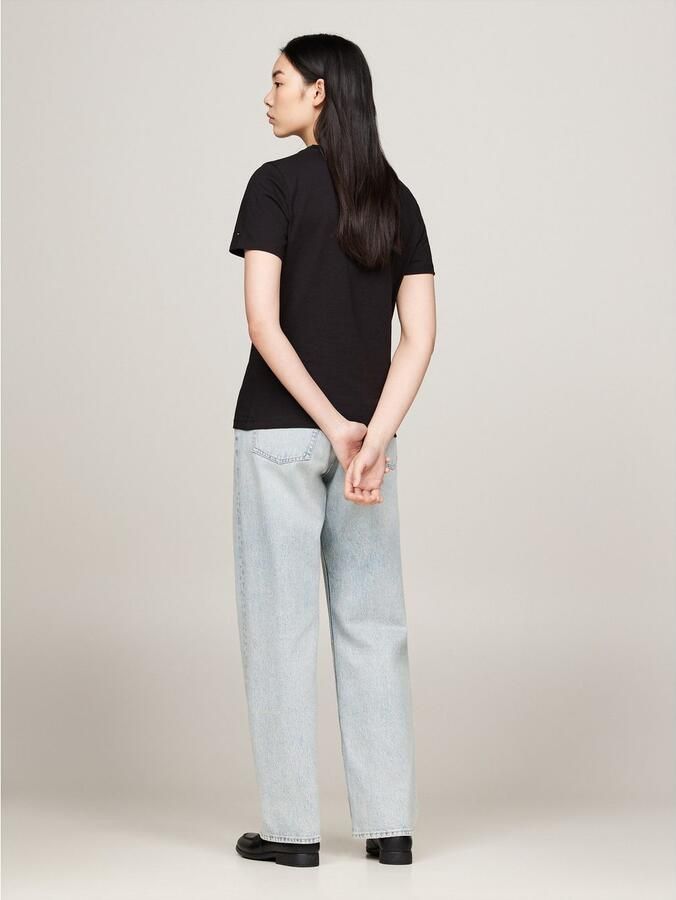 Tommy Hilfiger T-shirt NOS SCRIPT REGULAR C-NK SS Met ronde hals en contrasterende print - Foto 5