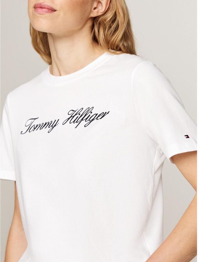 Tommy Hilfiger T-shirt NOS SCRIPT REGULAR C-NK SS Met ronde hals en contrasterende print