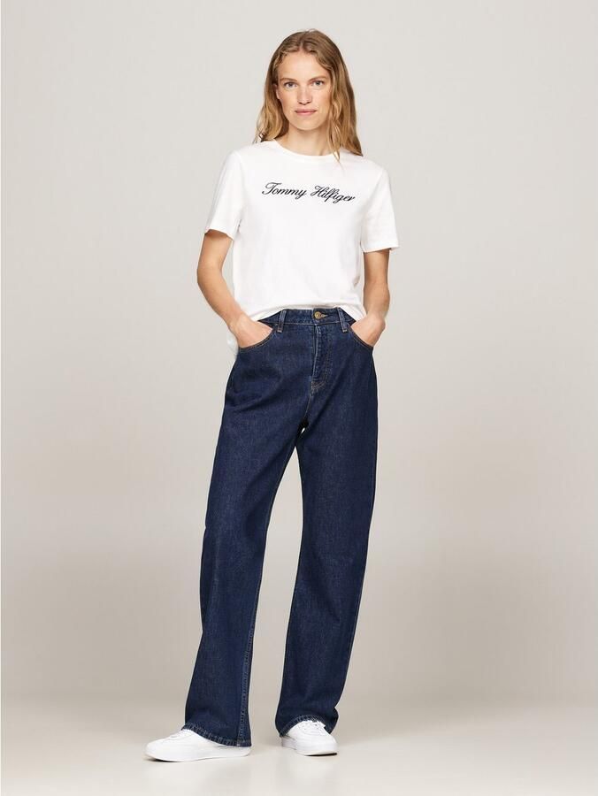 Tommy Hilfiger T-shirt NOS SCRIPT REGULAR C-NK SS Met ronde hals en contrasterende print - Foto 2