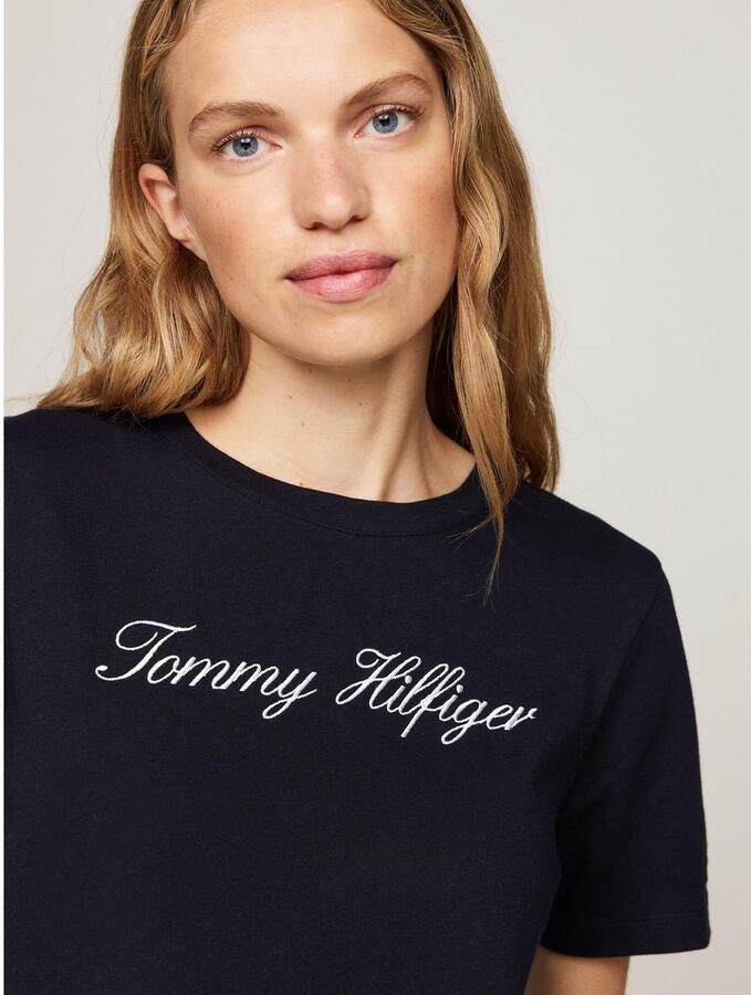 Tommy Hilfiger T-shirt NOS SCRIPT REGULAR C-NK SS Met ronde hals en contrasterende print