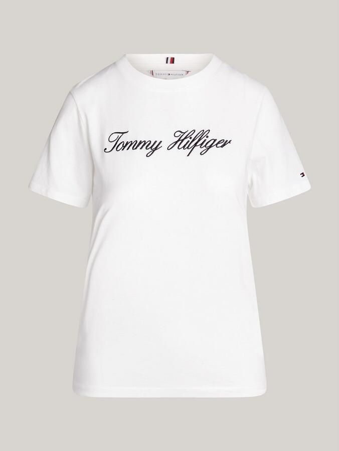 Tommy Hilfiger T-shirt NOS SCRIPT REGULAR C-NK SS Met ronde hals en contrasterende print - Foto 3