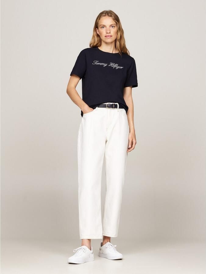 Tommy Hilfiger T-shirt NOS SCRIPT REGULAR C-NK SS Met ronde hals en contrasterende print - Foto 2