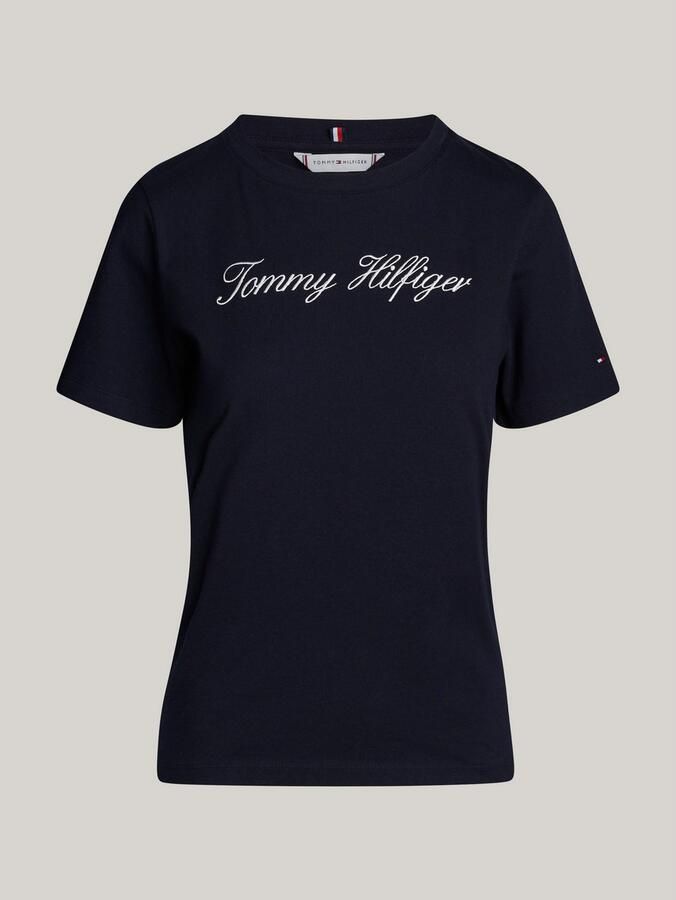 Tommy Hilfiger T-shirt NOS SCRIPT REGULAR C-NK SS Met ronde hals en contrasterende print - Foto 3