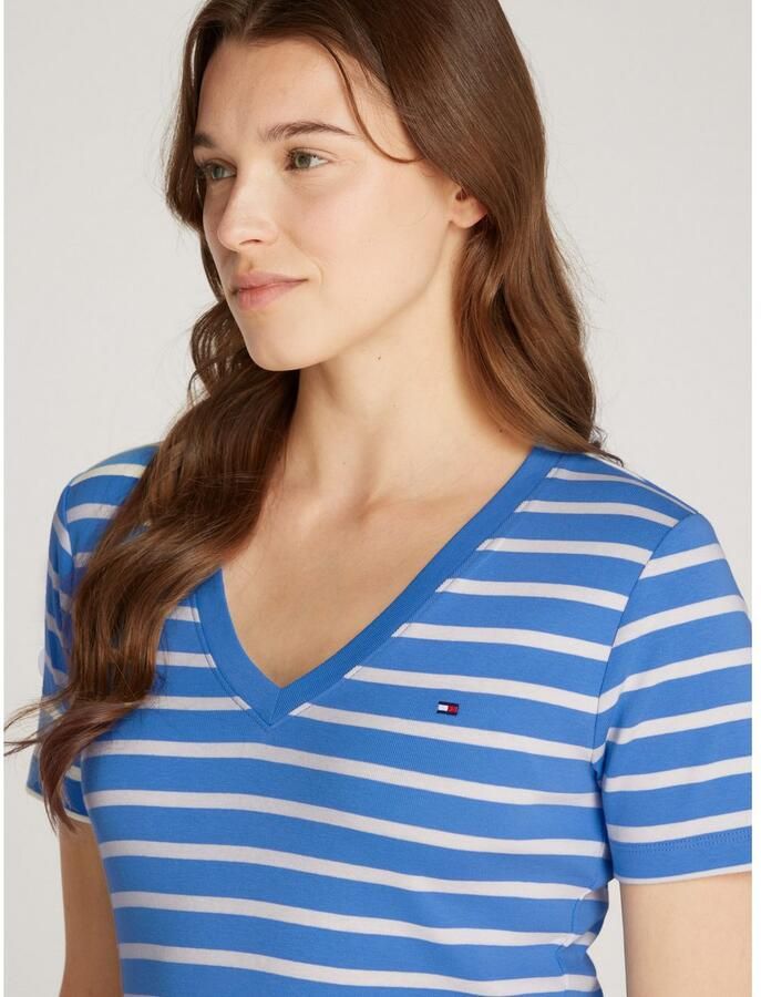 Tommy Hilfiger T-shirt SLIM CODY V-NK SS met V-hals en strepen gestreept casual slim fit katoen v-hals - Foto 3