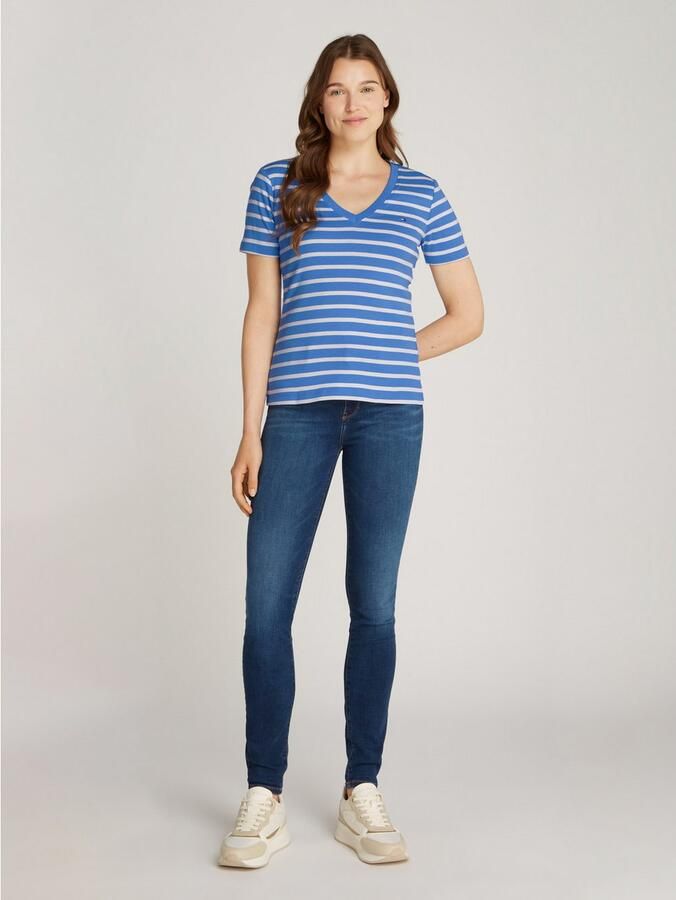 Tommy Hilfiger T-shirt SLIM CODY V-NK SS met V-hals en strepen gestreept casual slim fit katoen v-hals - Foto 5