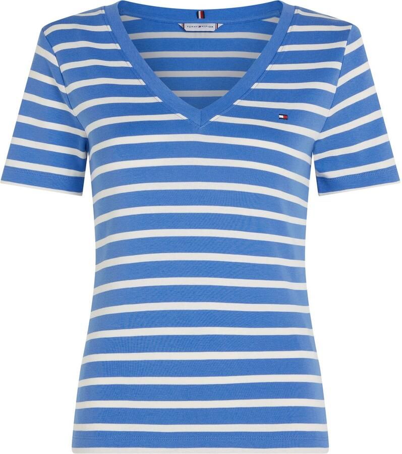 Tommy Hilfiger T-shirt SLIM CODY V-NK SS met V-hals en strepen gestreept casual slim fit katoen v-hals