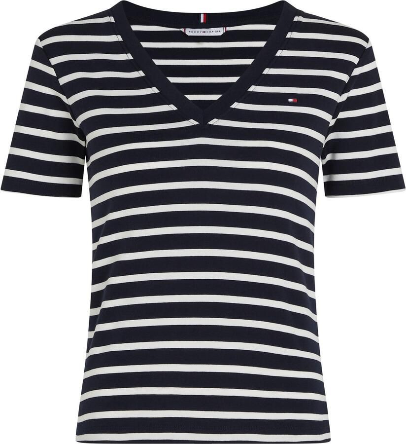Tommy Hilfiger T-shirt SLIM CODY V-NK SS met V-hals en strepen gestreept casual slim fit katoen v-hals - Foto 6