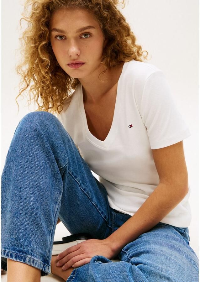 Tommy Hilfiger T-shirt SLIM CODY V-NK SS met V-hals en strepen gestreept casual slim fit katoen v-hals - Foto 7