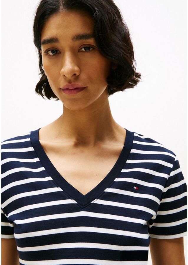 Tommy Hilfiger T-shirt SLIM CODY V-NK SS met V-hals en strepen gestreept casual slim fit katoen v-hals - Foto 2