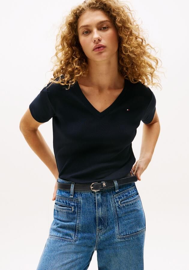 Tommy Hilfiger T-shirt SLIM CODY V-NK SS met V-hals en strepen gestreept casual slim fit katoen v-hals - Foto 5