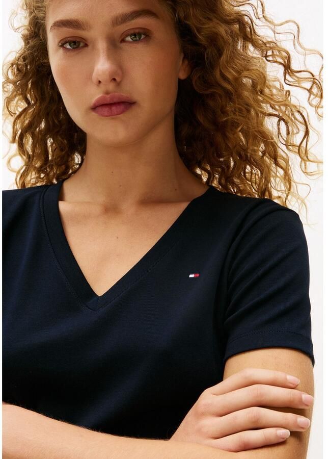 Tommy Hilfiger T-shirt SLIM CODY V-NK SS met V-hals en strepen gestreept casual slim fit katoen v-hals - Foto 2