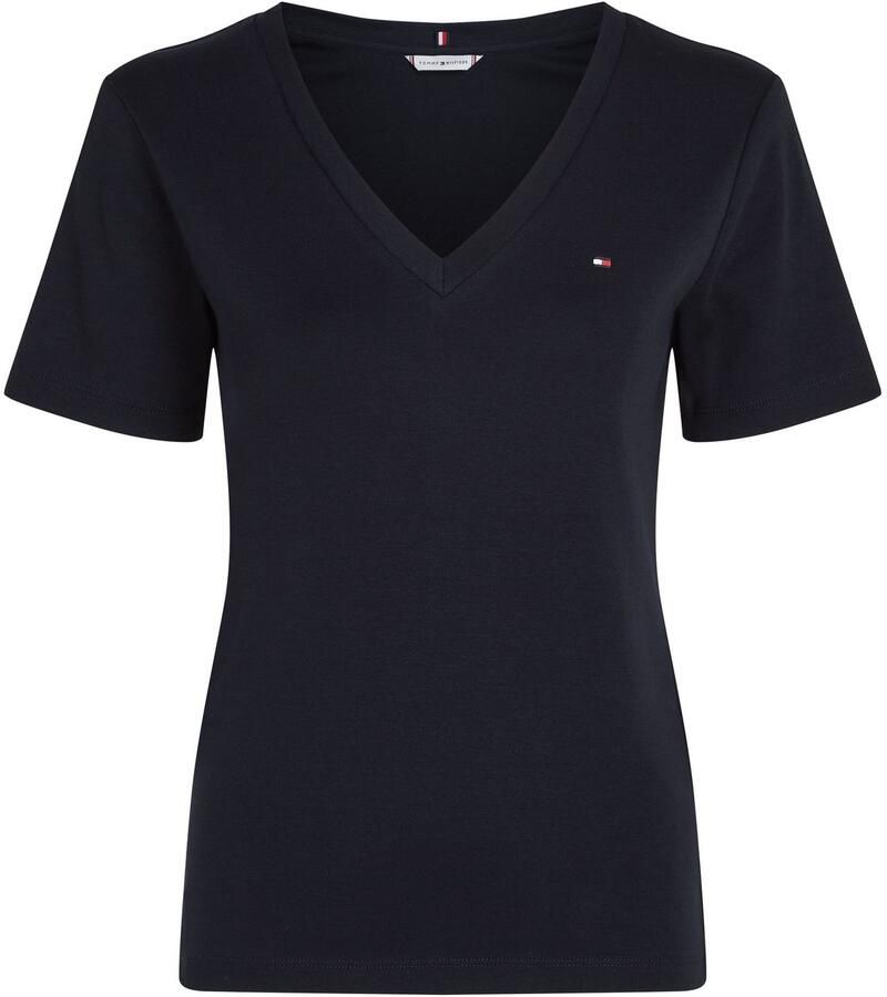 Tommy Hilfiger T-shirt SLIM CODY V-NK SS met V-hals en strepen gestreept casual slim fit katoen v-hals