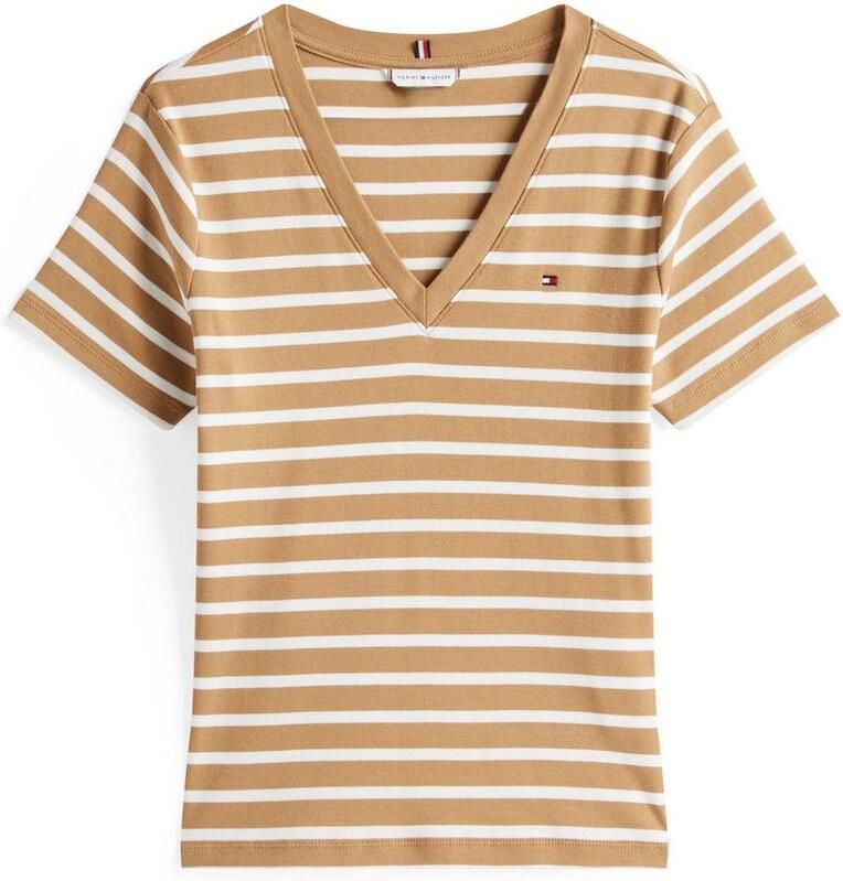 Tommy Hilfiger T-shirt SLIM CODY V-NK SS met V-hals en strepen