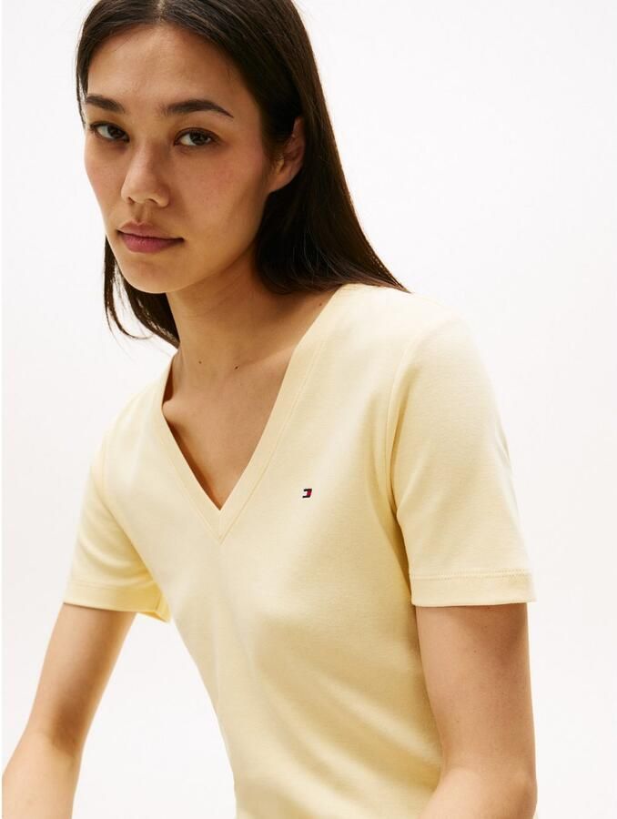 Tommy Hilfiger T-shirt SLIM CODY V-NK SS met V-hals en strepen - Foto 4