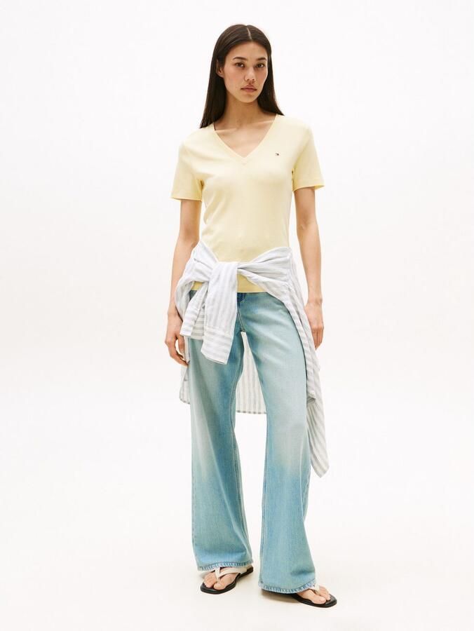 Tommy Hilfiger T-shirt SLIM CODY V-NK SS met V-hals en strepen - Foto 5