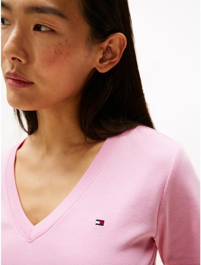 Tommy Hilfiger T-shirt SLIM CODY V-NK SS met V-hals en strepen - Foto 3