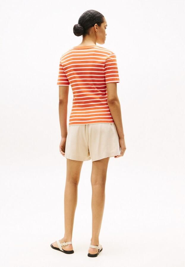 Tommy Hilfiger T-shirt SLIM CODY V-NK SS met V-hals en strepen - Foto 4