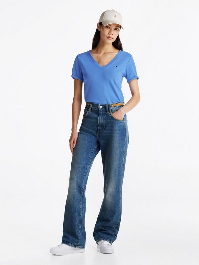 Tommy Hilfiger T-shirt SLIM CODY V-NK SS met V-hals en strepen - Foto 3