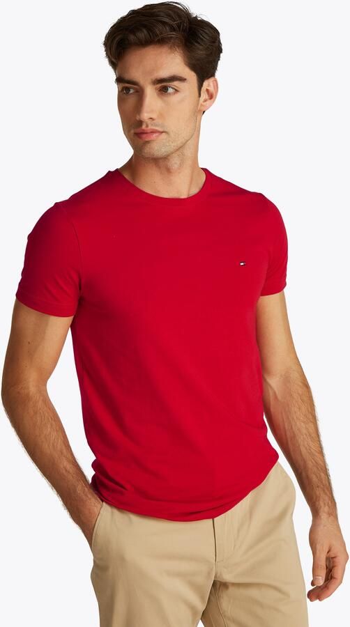 Tommy Hilfiger Slim fit T-shirt van een mix van katoen en elastaan - Foto 14