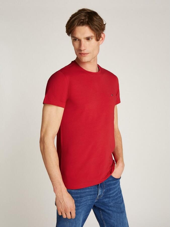 Tommy Hilfiger Slim fit T-shirt van een mix van katoen en elastaan - Foto 6