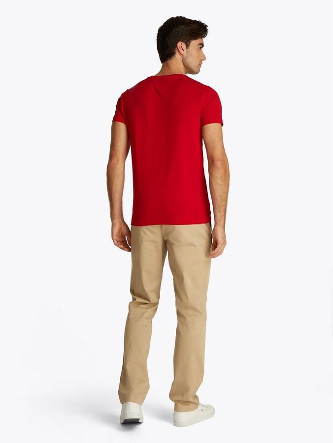 Tommy Hilfiger Slim fit T-shirt van een mix van katoen en elastaan - Foto 7