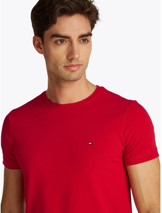 Tommy Hilfiger Slim fit T-shirt van een mix van katoen en elastaan - Foto 4