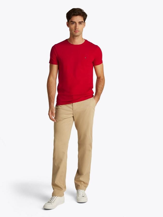 Tommy Hilfiger Slim fit T-shirt van een mix van katoen en elastaan - Foto 10