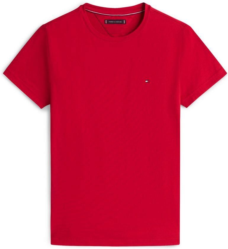 Tommy Hilfiger Slim fit T-shirt van een mix van katoen en elastaan