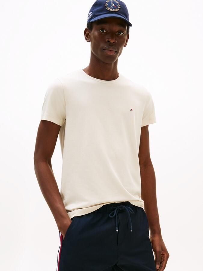 Tommy Hilfiger Slim fit T-shirt van een mix van katoen en elastaan - Foto 4