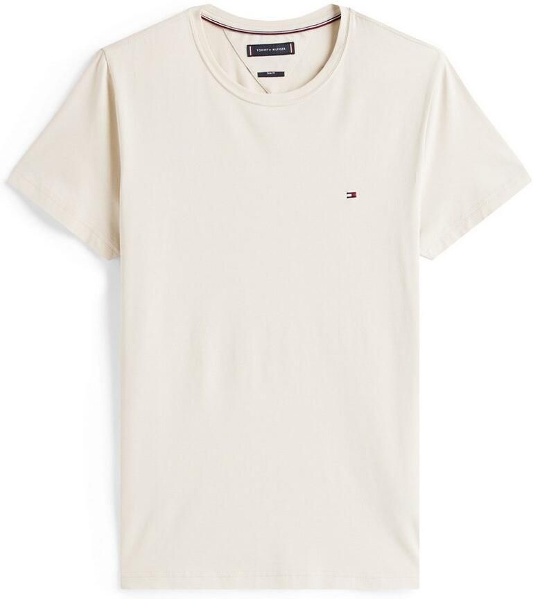 Tommy Hilfiger Slim fit T-shirt van een mix van katoen en elastaan