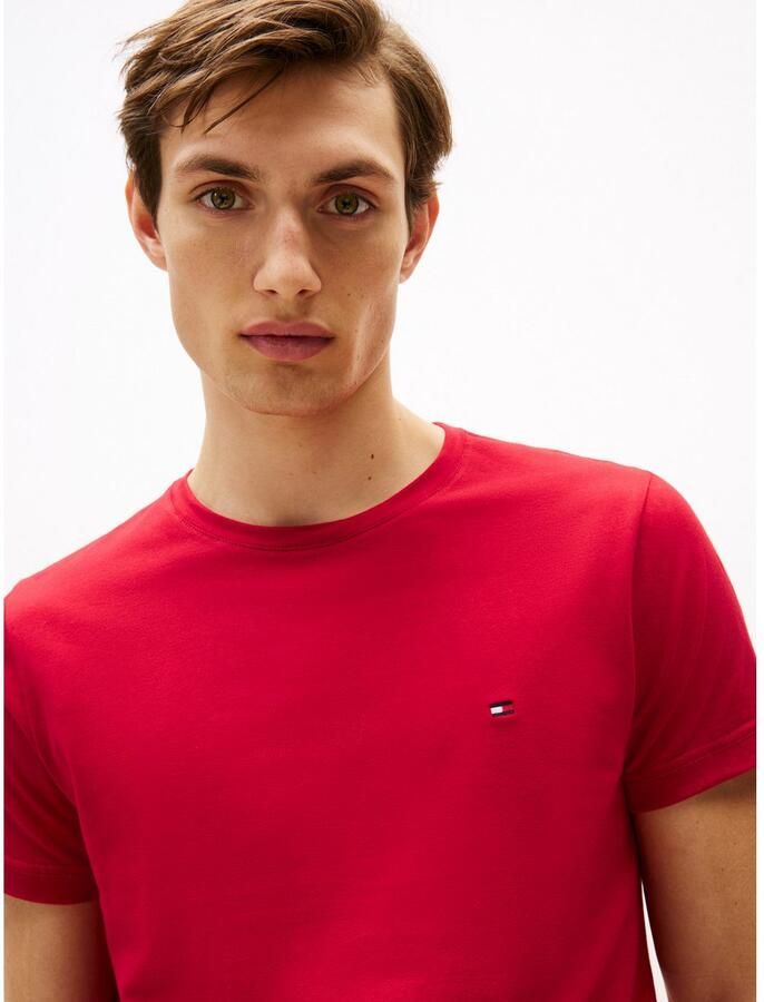 Tommy Hilfiger Slim fit T-shirt van een mix van katoen en elastaan - Foto 3