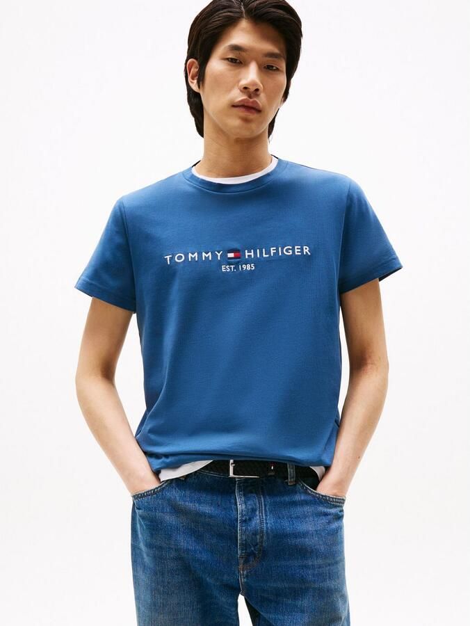 Tommy Hilfiger Core Embroidered Logo T-Shirt Blue- Heren Blue - Foto 13