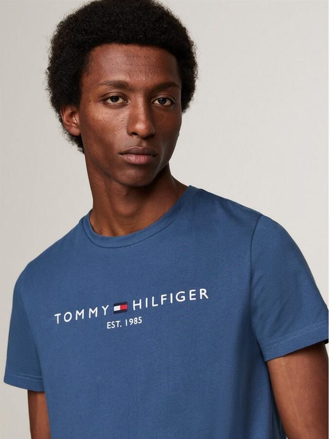 Tommy Hilfiger Core Embroidered Logo T-Shirt Blue- Heren Blue - Foto 9