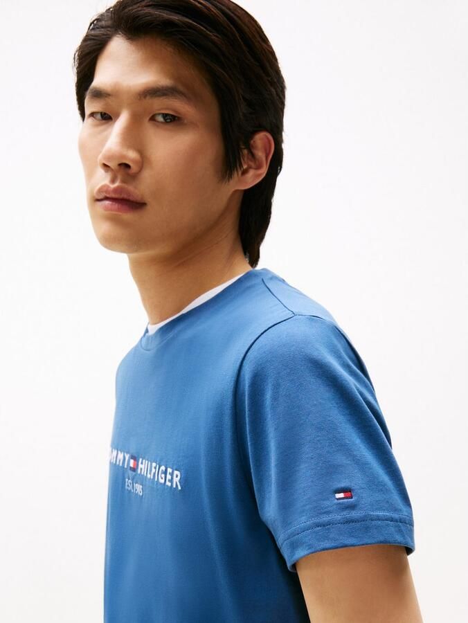 Tommy Hilfiger Core Embroidered Logo T-Shirt Blue- Heren Blue - Foto 17