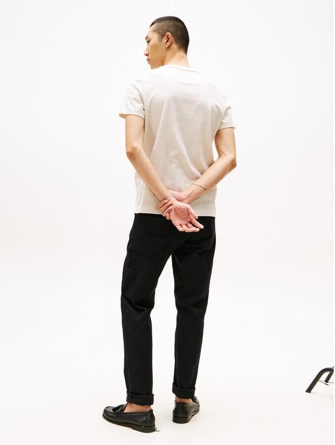 Tommy Hilfiger T-shirt Korte Mouw Slim Logo Embroidery T-Shirt Heathered Oatmilk - Foto 7