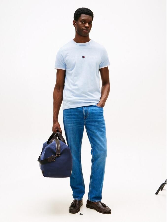 Tommy Hilfiger T-shirt Korte Mouw Slim Logo Embroidery T-Shirt Heathered Blue - Foto 6