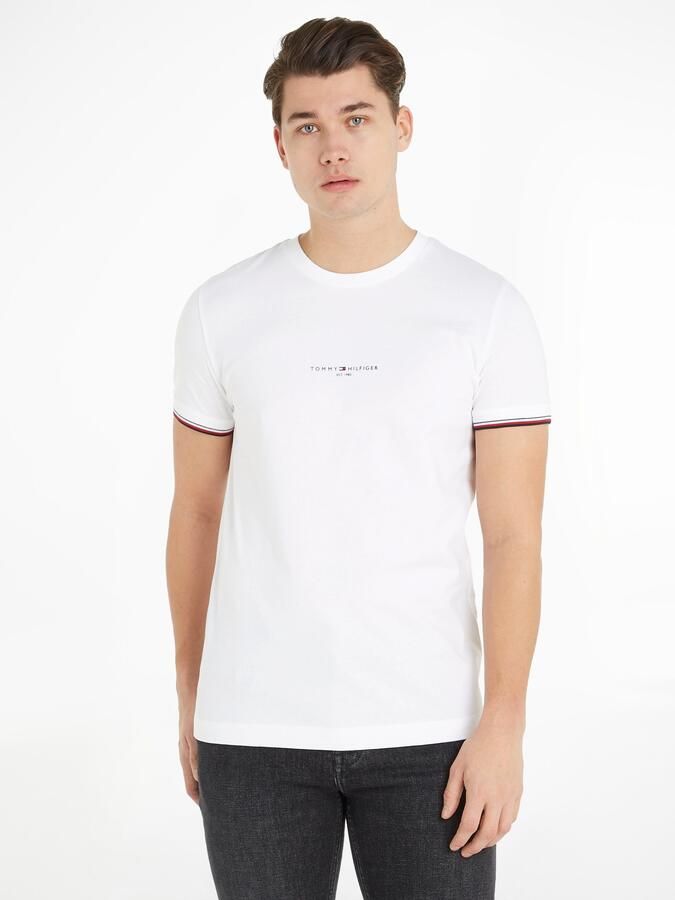 Tommy Hilfiger Casual Stijl Wit T-shirt met Contrasterende Details White Heren - Foto 8