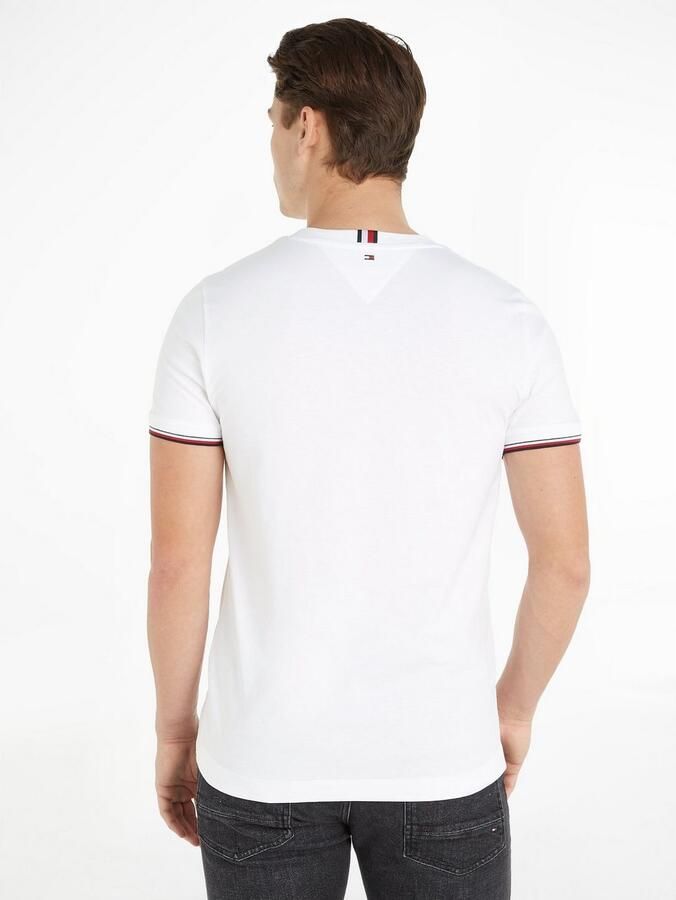 Tommy Hilfiger Casual Stijl Wit T-shirt met Contrasterende Details White Heren - Foto 7