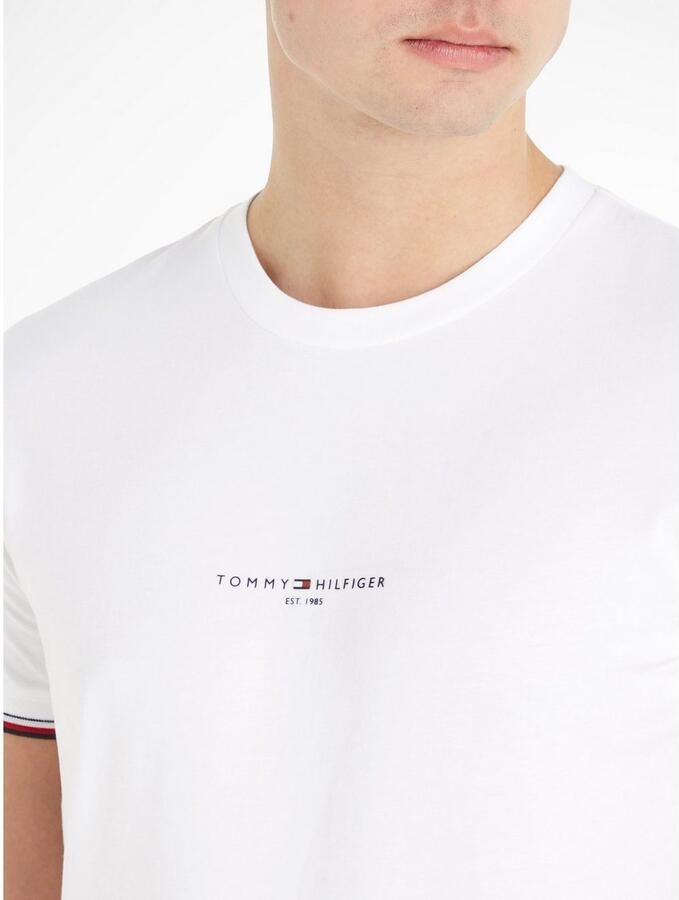 Tommy Hilfiger Casual Stijl Wit T-shirt met Contrasterende Details White Heren - Foto 6