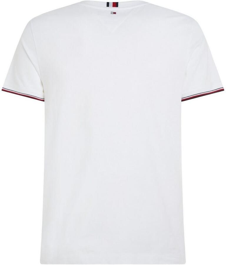 Tommy Hilfiger Casual Stijl Wit T-shirt met Contrasterende Details White Heren