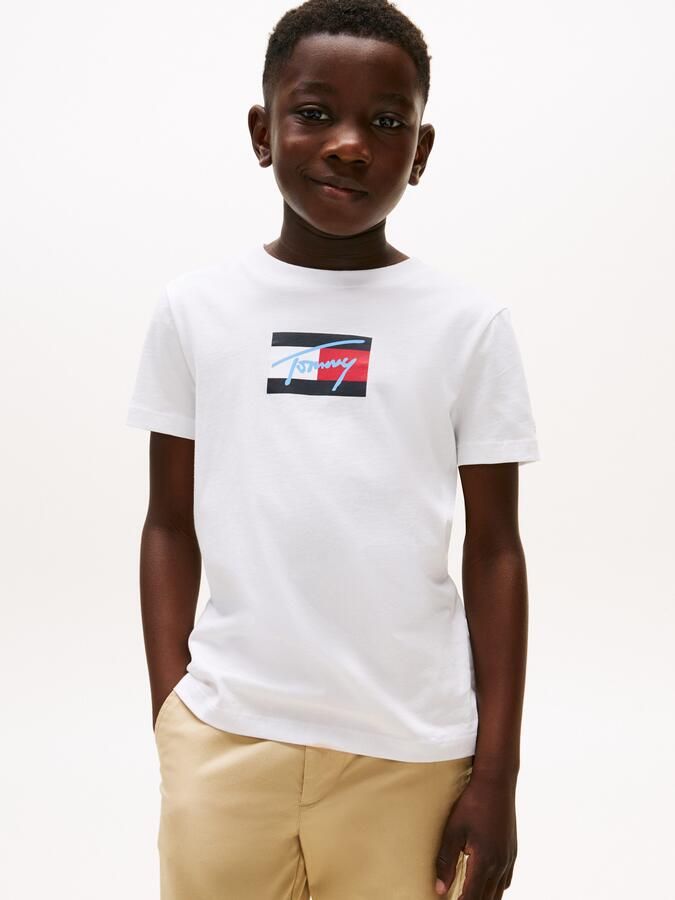 Tommy Hilfiger T-shirt TOMMY SCRIPT FLAG PRINT TEE SS voor kinderen tot 16 jaar met logo-print - Foto 6