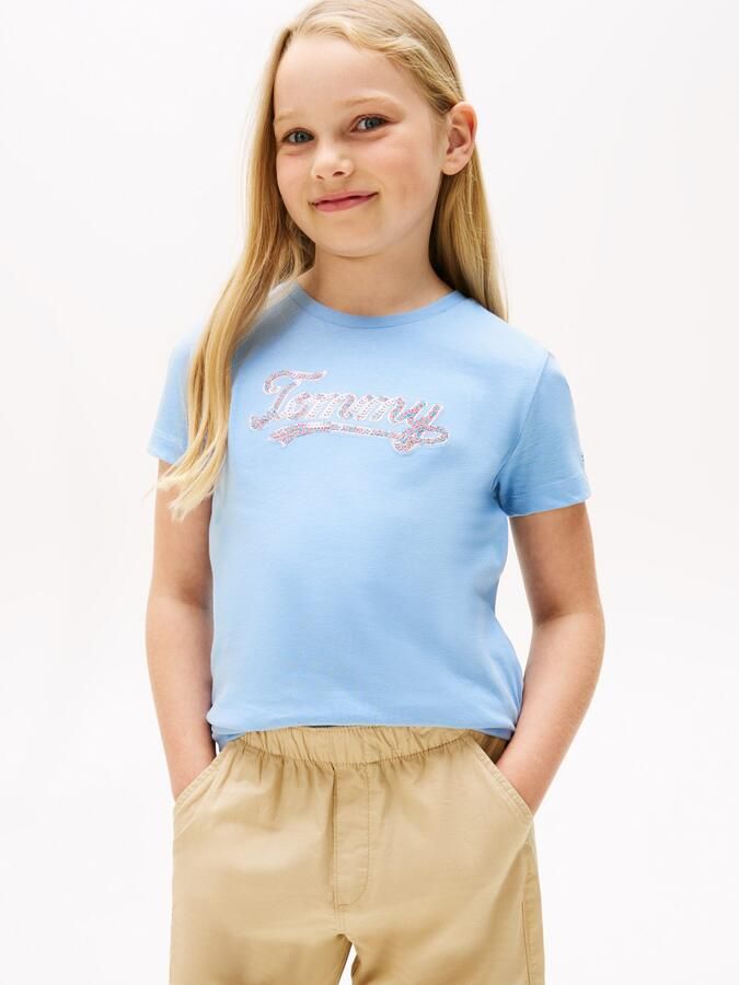 Tommy Hilfiger T-shirt TOMMY SCRIPT SEQUINS TEE SS voor kinderen tot 16 jaar met pailletten - Foto 7