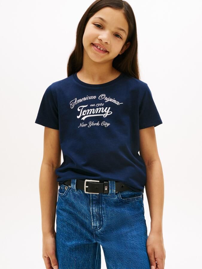 Tommy Hilfiger T-shirt TOMMY SCRIPT TEE SS voor kinderen tot 16 jaar glanzende print - Foto 4