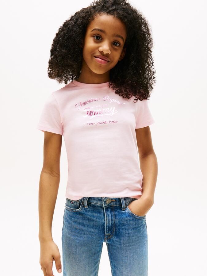 Tommy Hilfiger T-shirt TOMMY SCRIPT TEE SS voor kinderen tot 16 jaar glanzende print - Foto 5