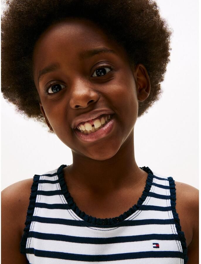 Tommy Hilfiger Tanktop ESSENTIAL RIB LACE TANK TOP met kant met logo-borduursel