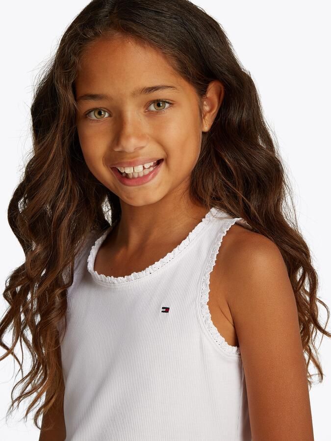 Tommy Hilfiger Tanktop ESSENTIAL RIB LACE TANK TOP met kant met logo-borduursel - Foto 5