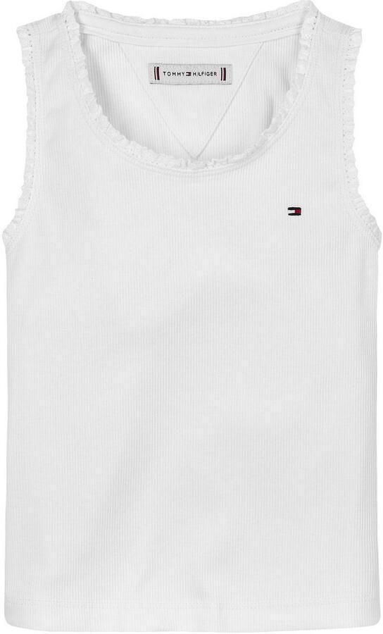 Tommy Hilfiger Tanktop ESSENTIAL RIB LACE TANK TOP met kant met logo-borduursel - Foto 4